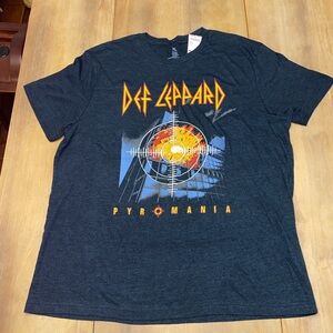 Def Leppard Pyromania Graphic Tee - Dark Gray- vintage
